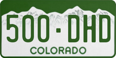 CO license plate 500DHD
