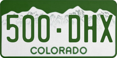 CO license plate 500DHX