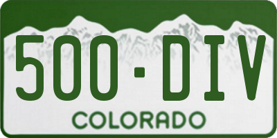 CO license plate 500DIV