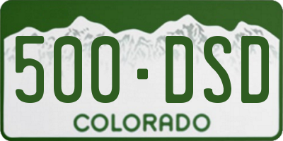CO license plate 500DSD