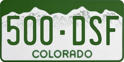 CO license plate 500DSF