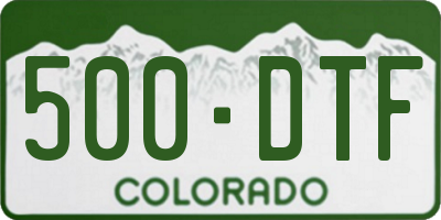 CO license plate 500DTF