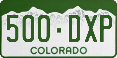 CO license plate 500DXP