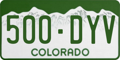 CO license plate 500DYV