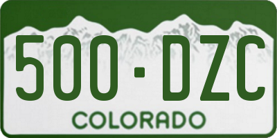 CO license plate 500DZC