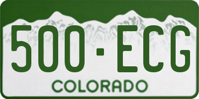 CO license plate 500ECG