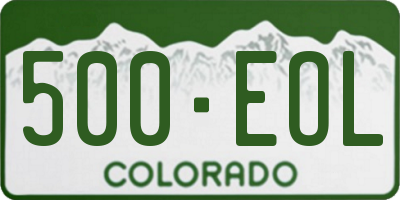 CO license plate 500EOL