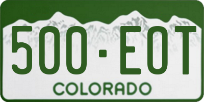 CO license plate 500EOT