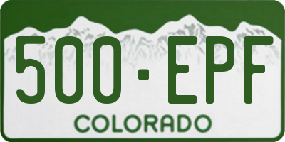 CO license plate 500EPF