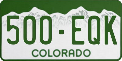 CO license plate 500EQK