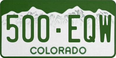 CO license plate 500EQW