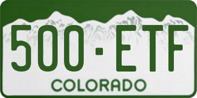 CO license plate 500ETF
