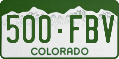 CO license plate 500FBV