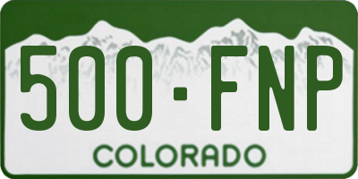 CO license plate 500FNP