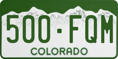 CO license plate 500FQM