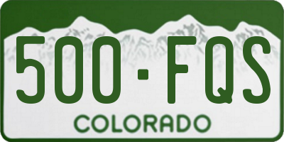 CO license plate 500FQS