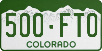 CO license plate 500FTO