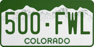 CO license plate 500FWL