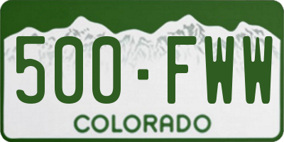 CO license plate 500FWW