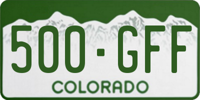CO license plate 500GFF