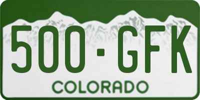 CO license plate 500GFK