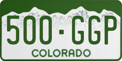 CO license plate 500GGP