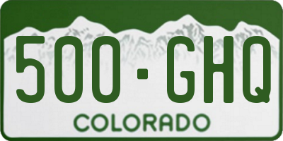 CO license plate 500GHQ