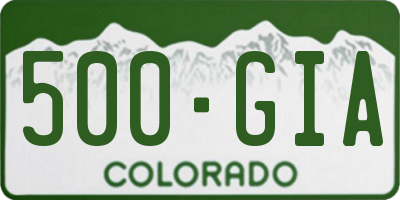 CO license plate 500GIA