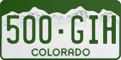 CO license plate 500GIH