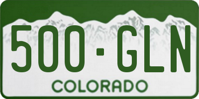 CO license plate 500GLN