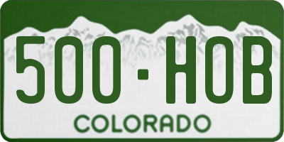 CO license plate 500HOB