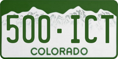 CO license plate 500ICT