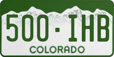 CO license plate 500IHB
