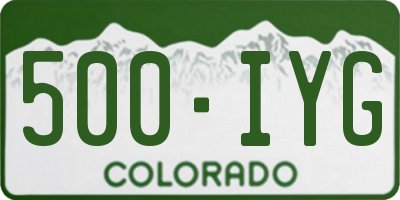 CO license plate 500IYG