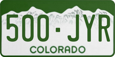 CO license plate 500JYR