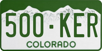CO license plate 500KER