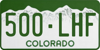CO license plate 500LHF