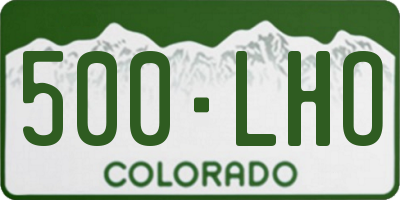 CO license plate 500LHO