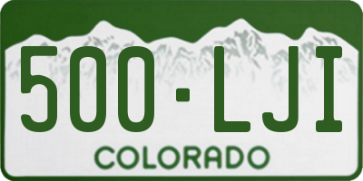 CO license plate 500LJI