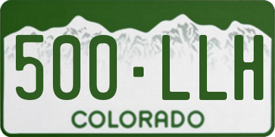 CO license plate 500LLH