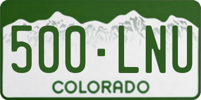 CO license plate 500LNU
