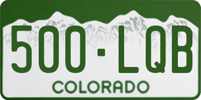 CO license plate 500LQB