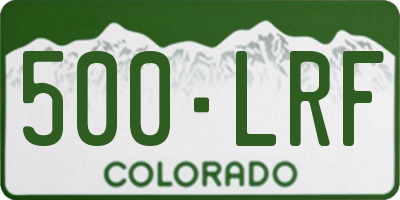 CO license plate 500LRF