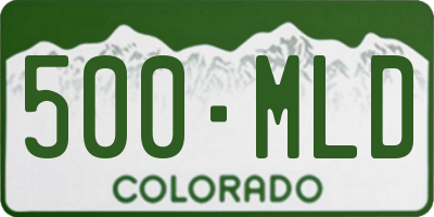 CO license plate 500MLD