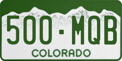 CO license plate 500MQB