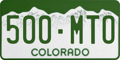 CO license plate 500MTO
