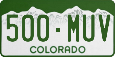 CO license plate 500MUV