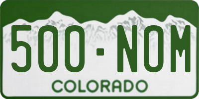 CO license plate 500NOM