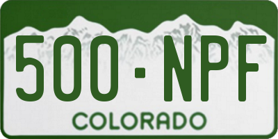 CO license plate 500NPF