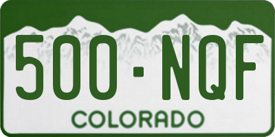 CO license plate 500NQF